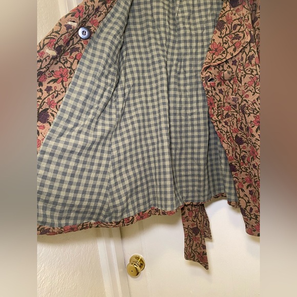 EUC Ian Mosh Double Breasted Floral Gauze Jacket Cotton Puff Sleeve Wearable Art - Picture 12 of 16